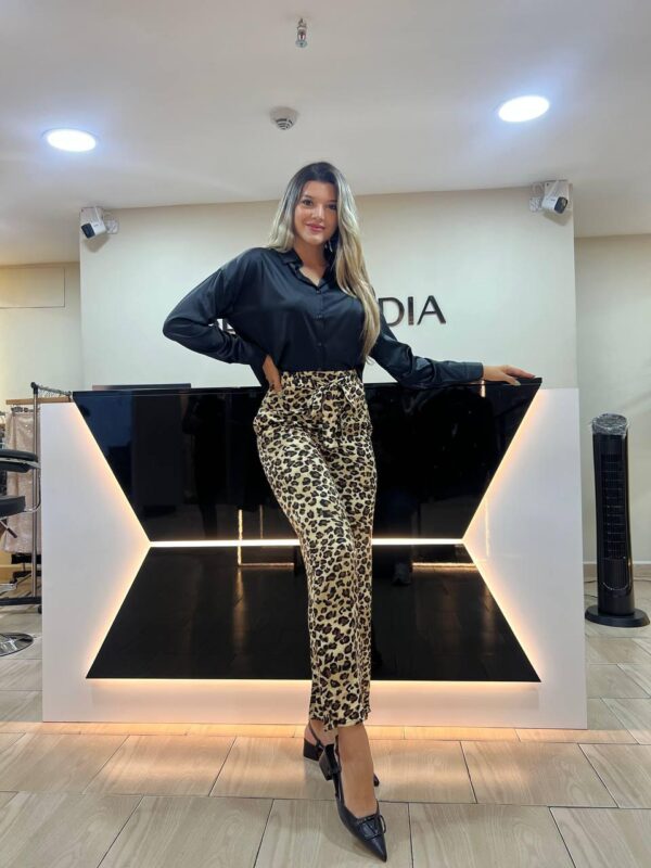 PANTALON LEOPARD PALAZZO - Imagen 2