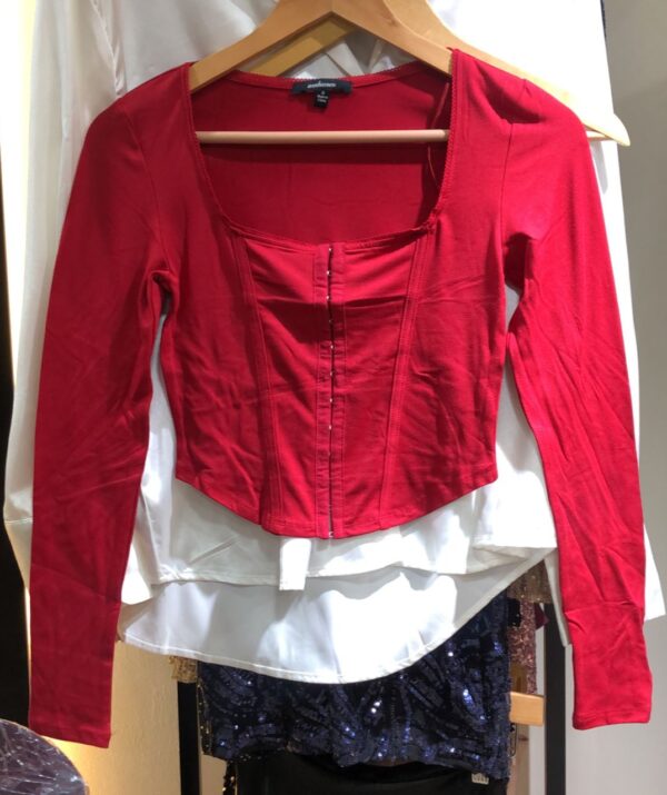 Top manga largo tipo corset - Imagen 4
