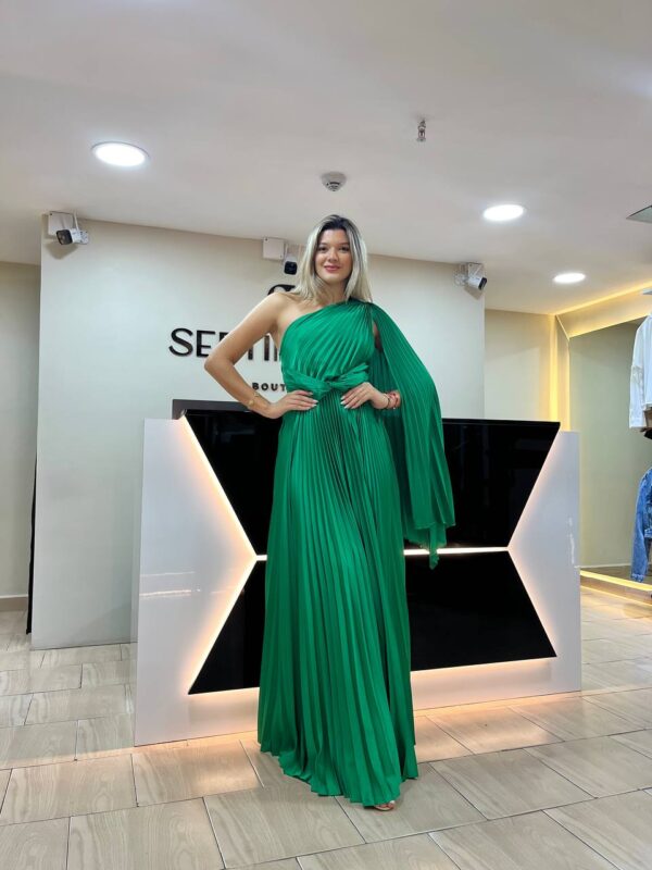 Vestido Largo corte griego con estola en el hombro