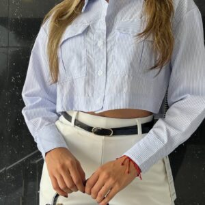 Top camisero a rayas con mangas