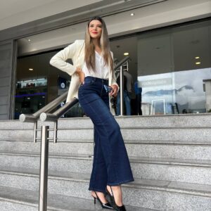 Pantalon jean piernas anchas wide leg