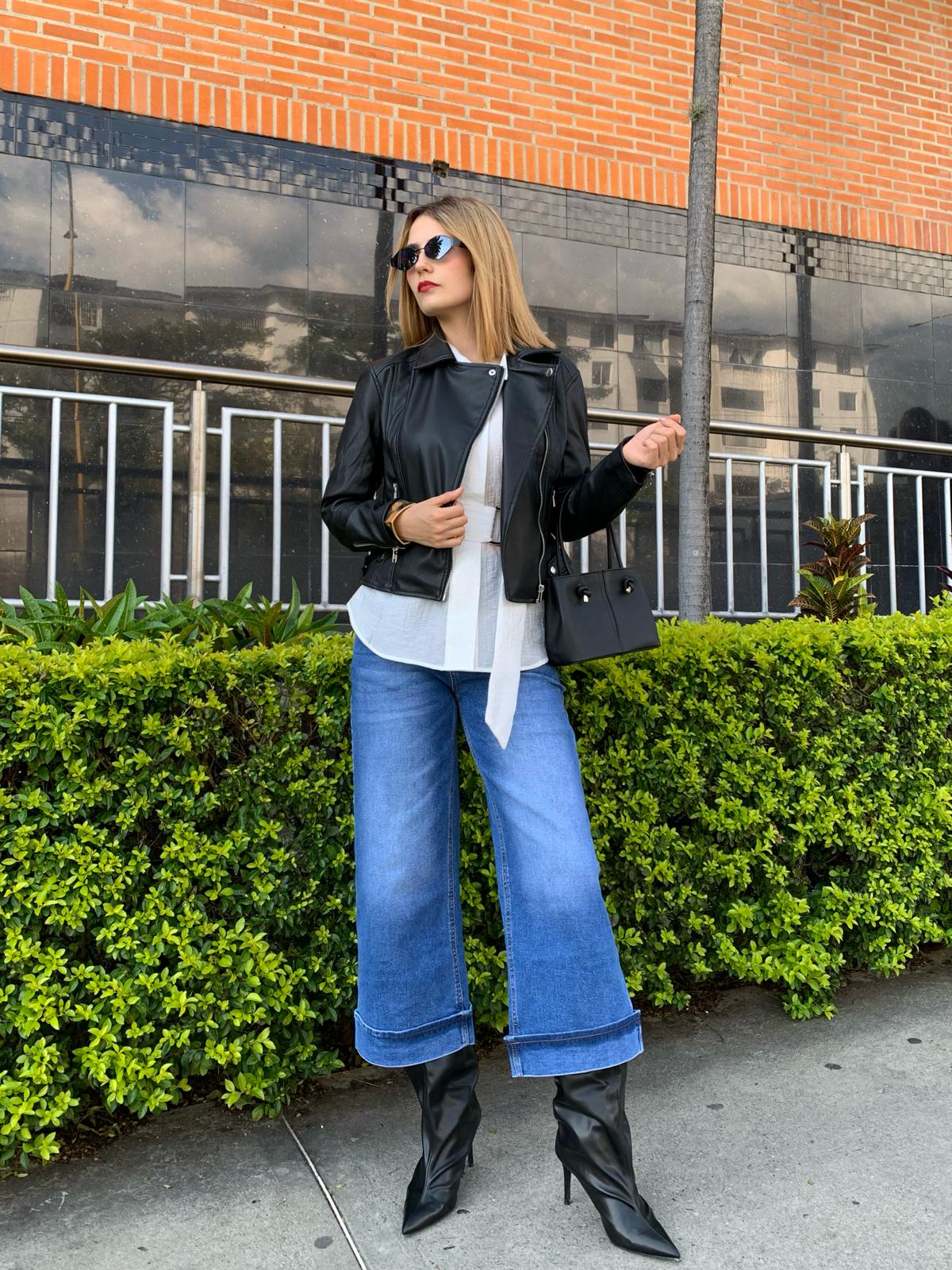 Chaqueta cuerina biker