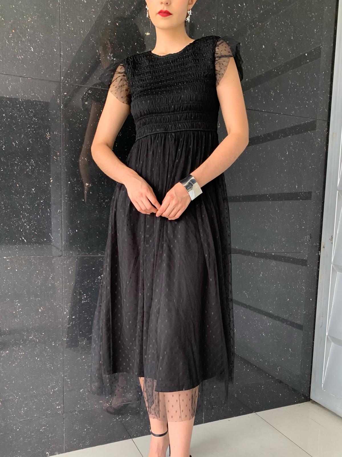 Vestido Midi con tull y media manga - Imagen 3