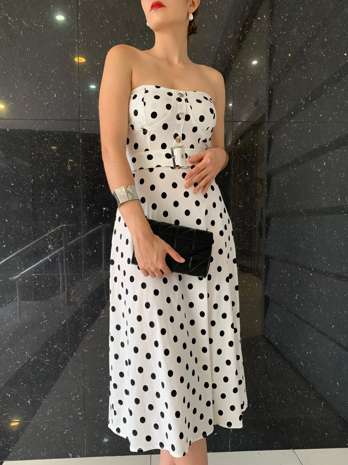 Vestido midi con cinturon sin mangas - Imagen 3